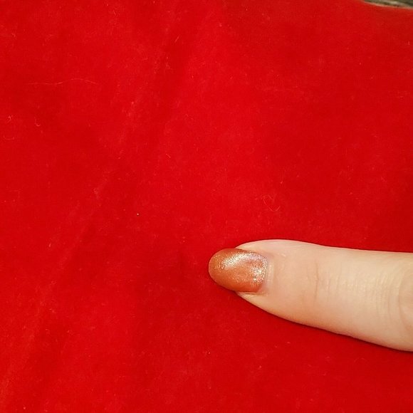 Vintage 70s Girls Sz Medium Christmas Velvet Maxi Dress Red Peter Pan Collar - Picture 11 of 11